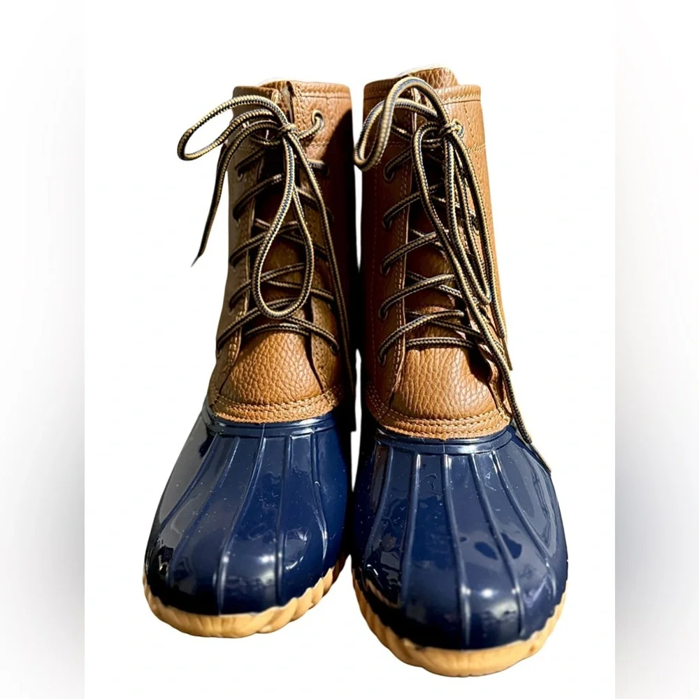 Sporto Ariel Navy Blue Duck Boots Waterproof Rain Snow Size 8M